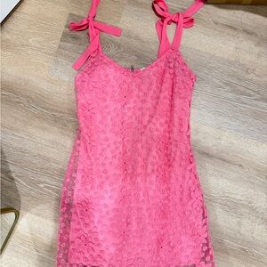 Francesca's Collections Pink Lace Dress
